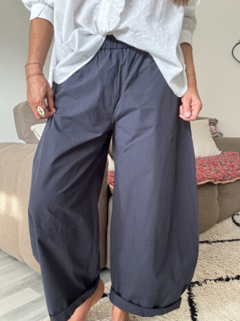Pantalon barrel bleu marine