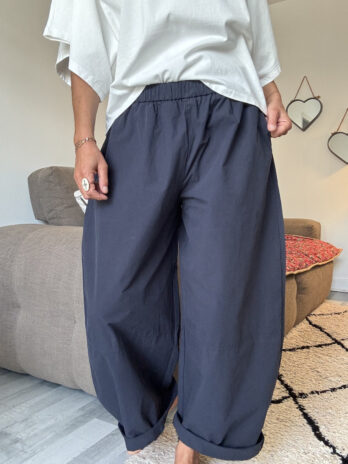 Pantalon barrel bleu marine