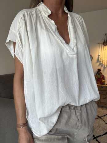 Blouse en voile de coton écru TU