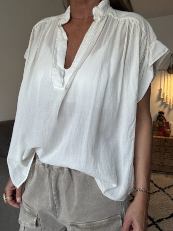 Blouse en voile de coton écru TU