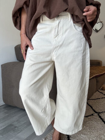 Jean barrel 7/8ème écru – Taille M/38