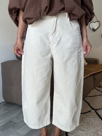 Jean barrel 7/8ème écru – Taille M/38