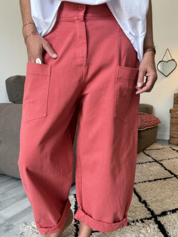 Pantalon charpentier terracotta TU