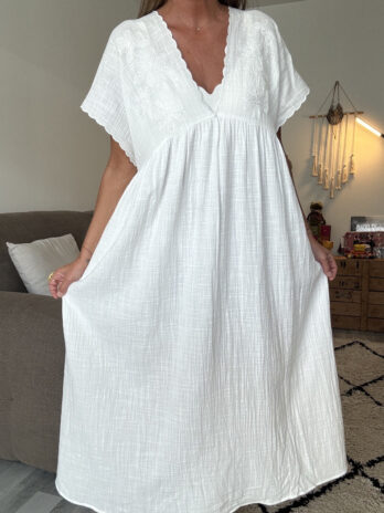 Robe bohème écru TU