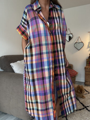 Robe chemise longue et asymétrique TU