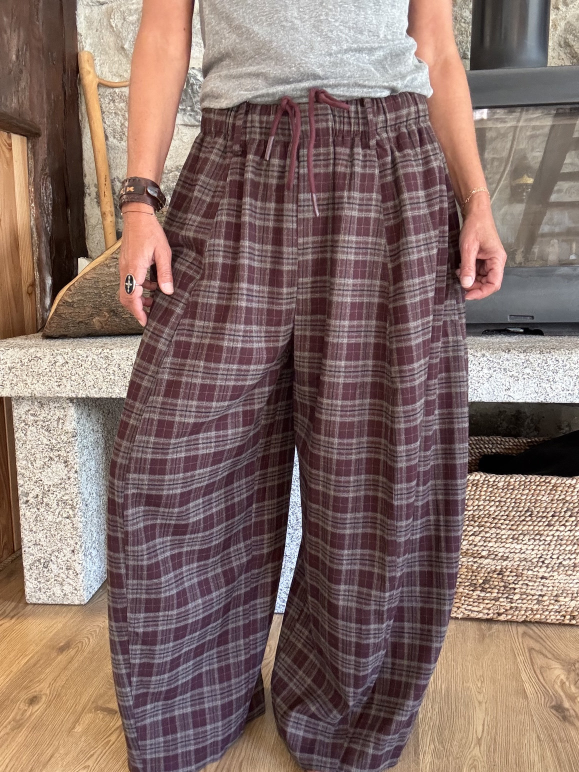 Barrel super large tartan prune TU – Image 5