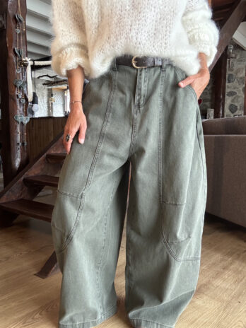 Jean barrel super large kaki