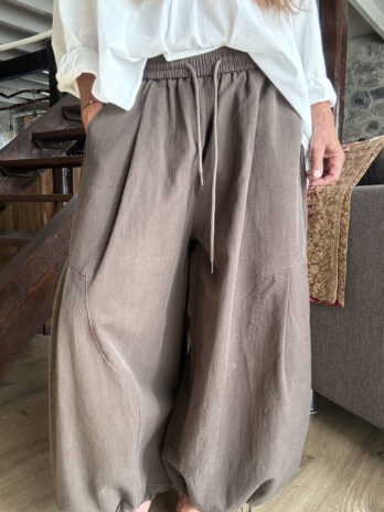 Pantalon japonais en toile marron TU