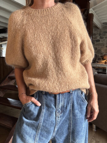 Pull manches ballon camel TU