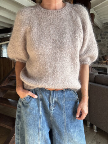 Pull manches ballon taupe TU