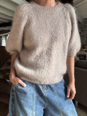 Pull manches ballon taupe TU