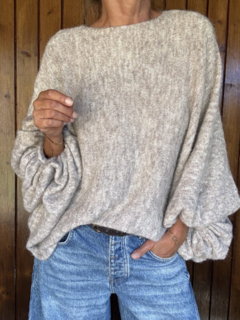 Pull manches chauve souris beige chiné TU