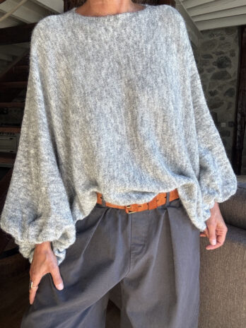 Pull manches chauve souris gris TU