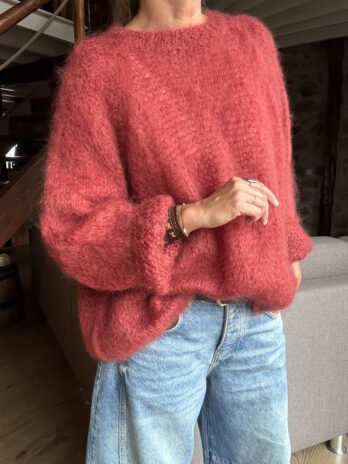 Pull oversize en mohair framboise TU