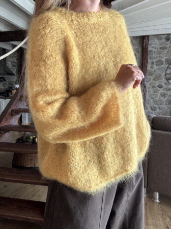 Pull oversize en mohair Ocre TU