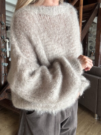 Pull oversize en mohair Taupe TU