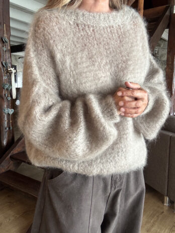 Pull oversize en mohair Taupe TU