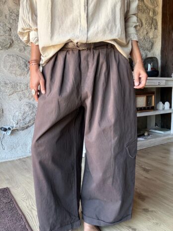 Treillis en toile de coton marron TU
