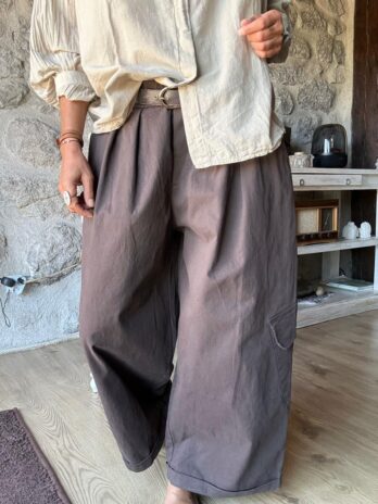 Treillis en toile de coton marron TU