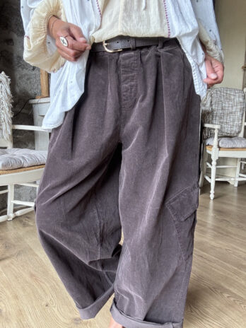 Treillis Corner en velours fin marron TU